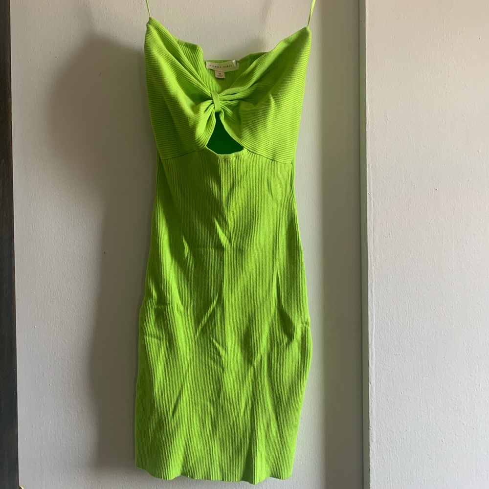 Honey punch cutout strapless dress in Neon